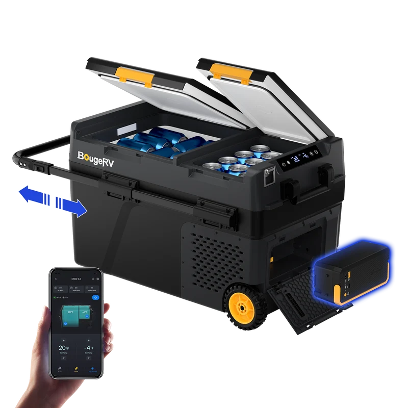BougeRV CRD2 V2.0 40 L Zwei Zonen Doppeltür Kompressor Kühlbox Auto