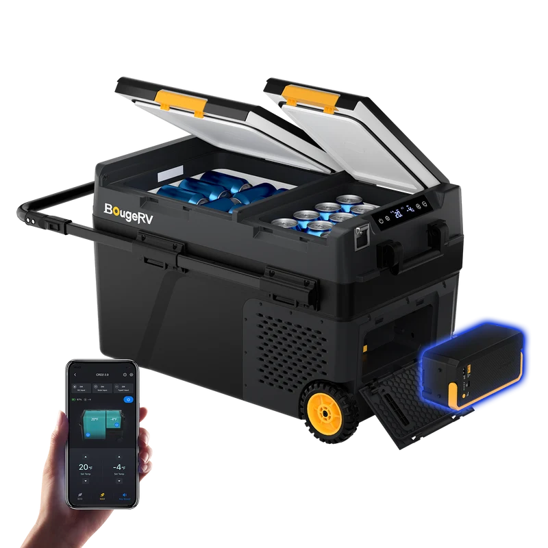 BougeRV CRD2 V2.0 40 L Zwei Zonen Doppeltür Kompressor Kühlbox Auto