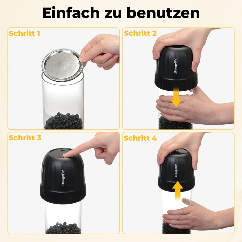 BougeRV Electric Mason Jar Vacuum Sealer Kit für Lebensmittel mit LED Anzeige