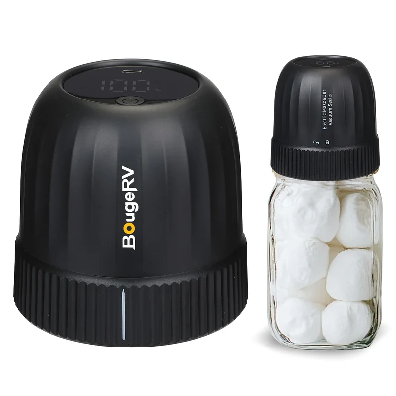 BougeRV Electric Mason Jar Vacuum Sealer Kit für Lebensmittel mit LED Anzeige
