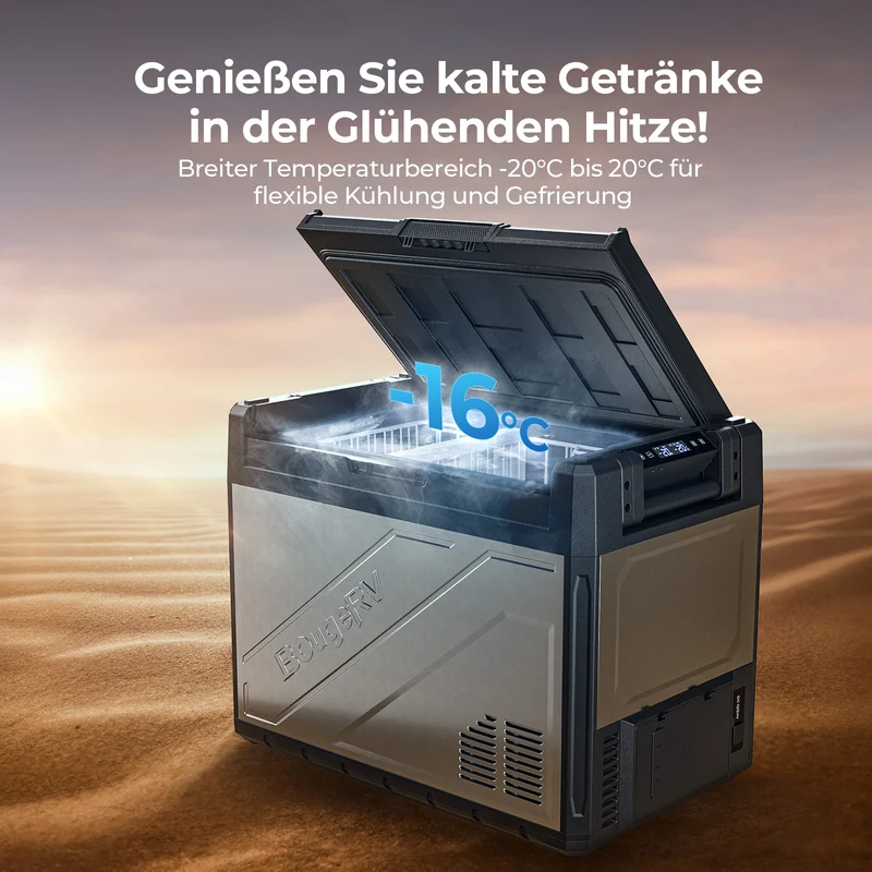 BougeRV Neu Rocky V3.0 65 L Zwei Zonen 12V Kompressor Kühlbox Auto