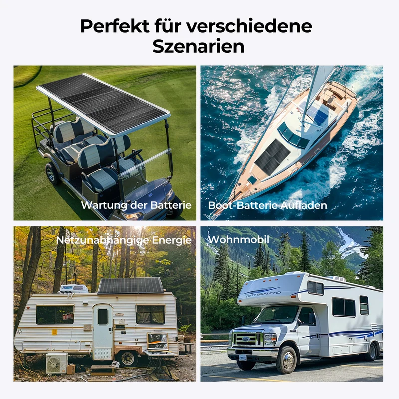BougeRV N-Typ 12 V/24 V 200 Watt bifaziales 16BB-Solarpanel