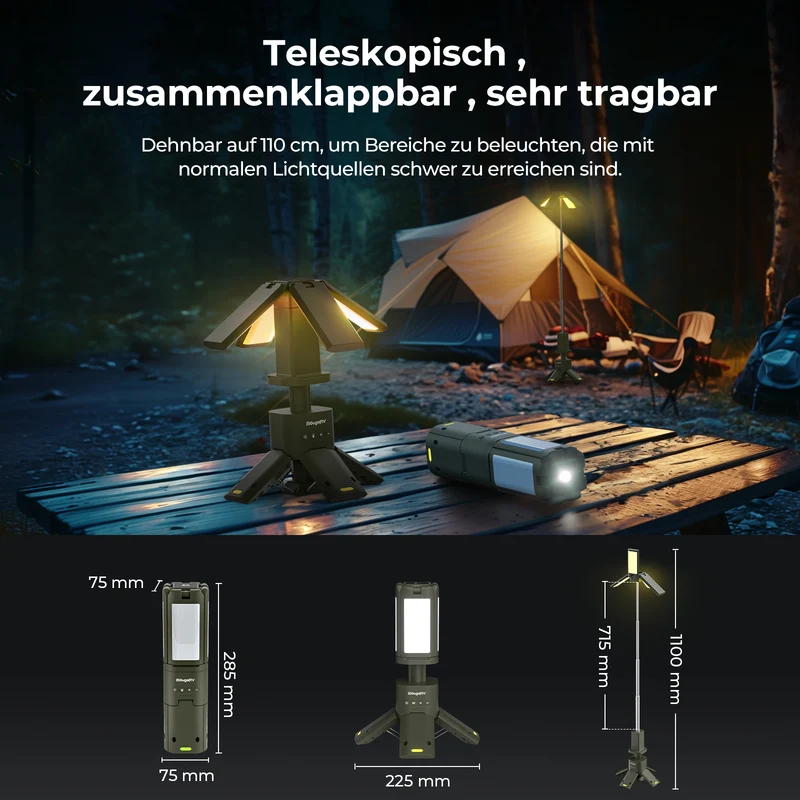 BougeRV Outdoor Tragbar Campinglampe Faltbare