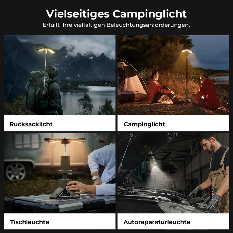 BougeRV Outdoor Tragbar Campinglampe Faltbare