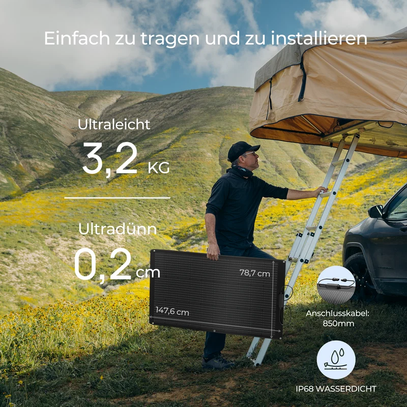 BougeRV Arch 200W Flexible Glasfaser 10BB Hocheffizient Solarpanel