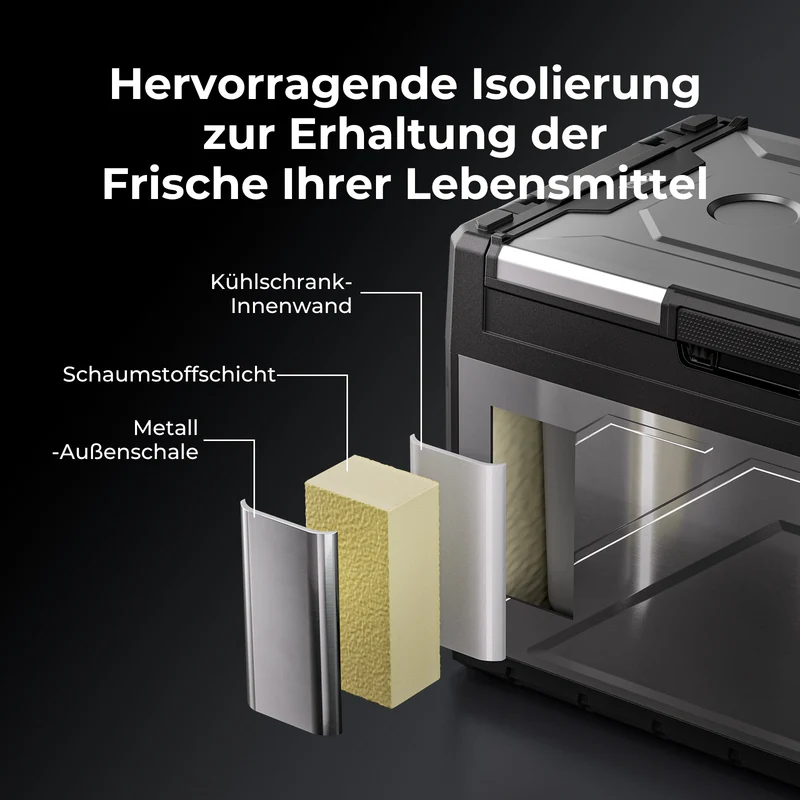 BougeRV New Rocky V3.0 39 L 12-V-Autokühlschrank mit zwei Temperaturzonen