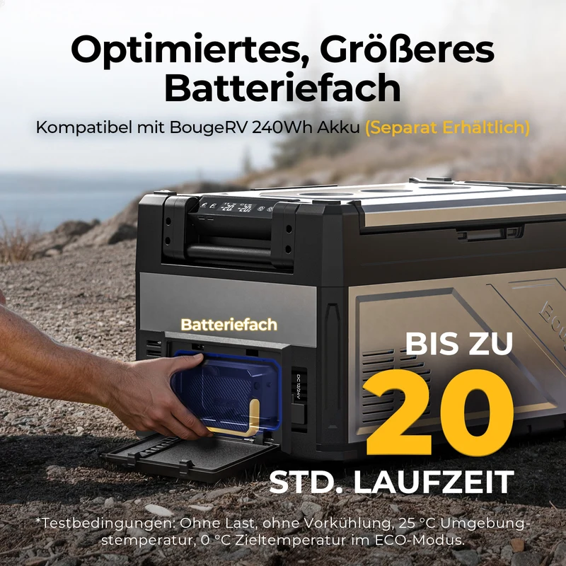 BougeRV New Rocky V3.0 39 L 12-V-Autokühlschrank mit zwei Temperaturzonen
