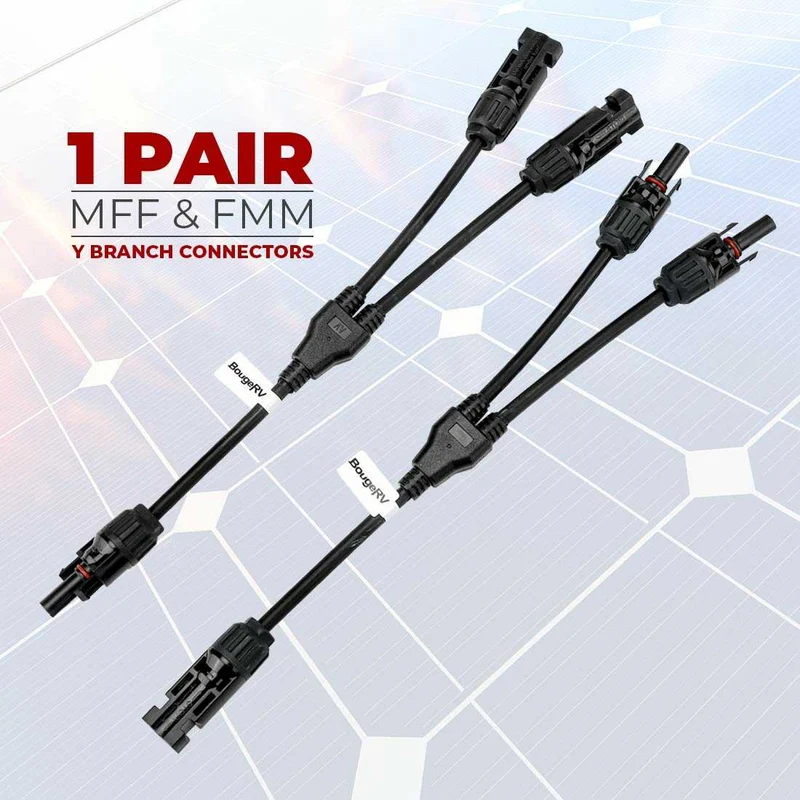 BougeRV Solar-Steckverbinder 1 Paar Solarstecker Y Verteiler（1 bis 2）Solarkabel für Solarpanel