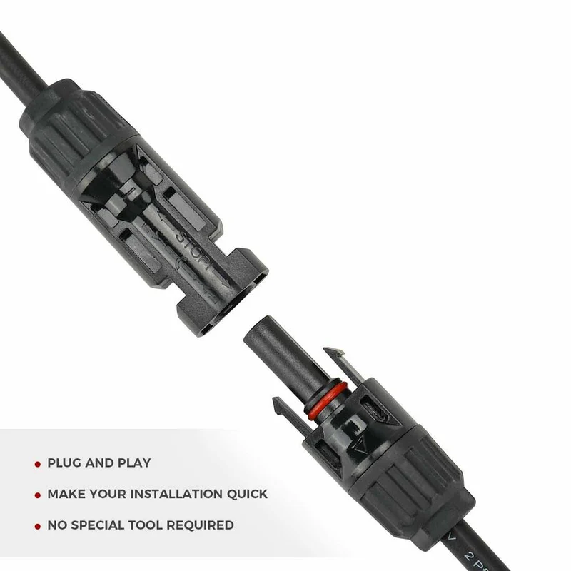 BougeRV Solar-Steckverbinder 1 Paar Solarstecker Y Verteiler（1 bis 2）Solarkabel für Solarpanel