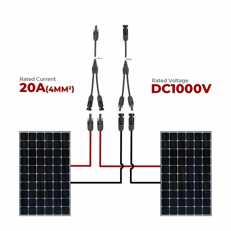 BougeRV Solar-Steckverbinder 1 Paar Solarstecker Y Verteiler（1 bis 2）Solarkabel für Solarpanel