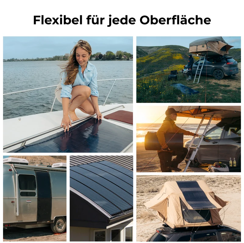 BougeRV Yuma 100W CIGS Solarpanel 360° Flexibles Solarmodule (Vorgebohrt)