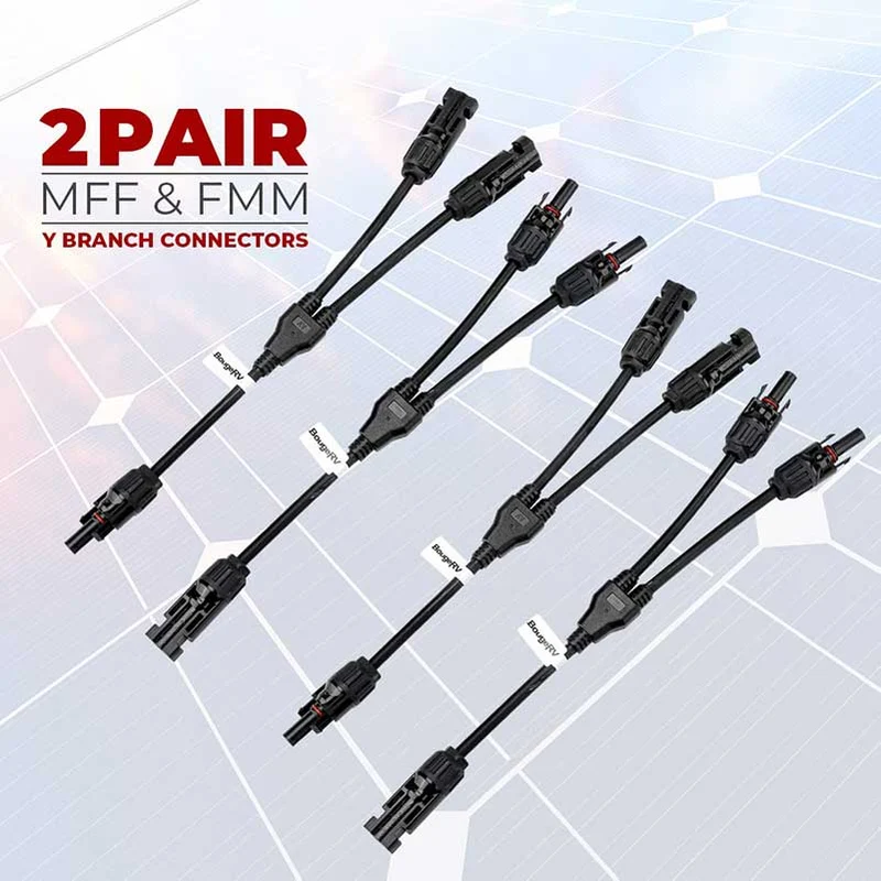 Solar-Steckverbinder 2 Paar Solarpanel Y Stecker（1 Bis 2）Solar Kabel