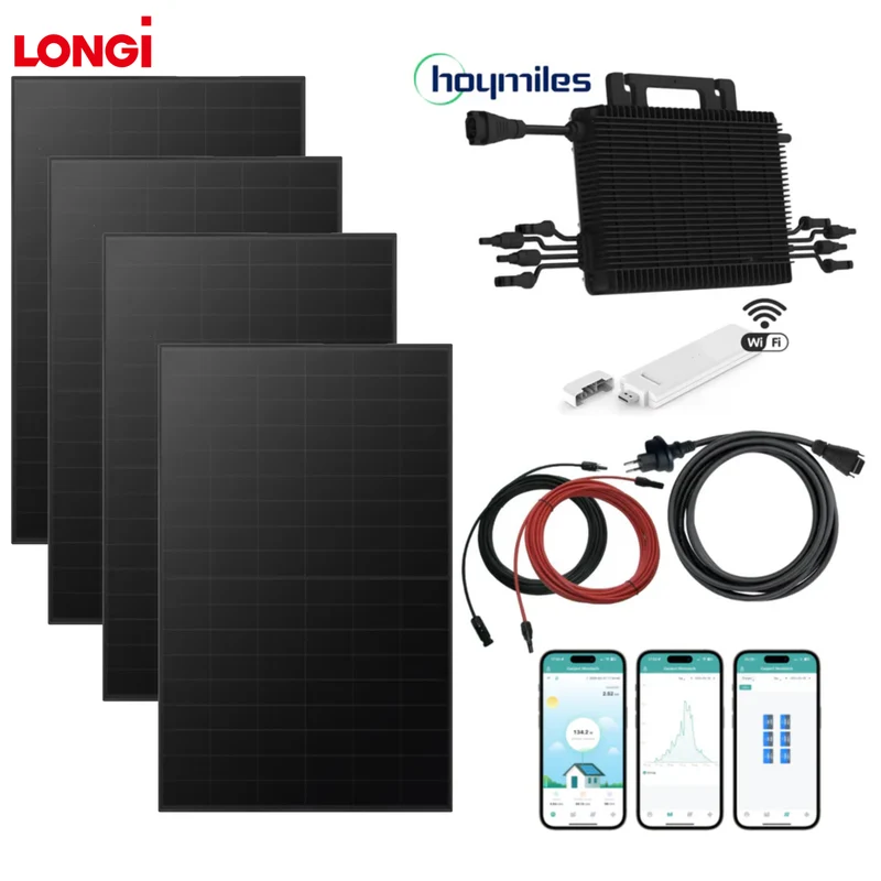 XL Balkonkraftwerk-Set LONGI Full Black 1920Wp/600W