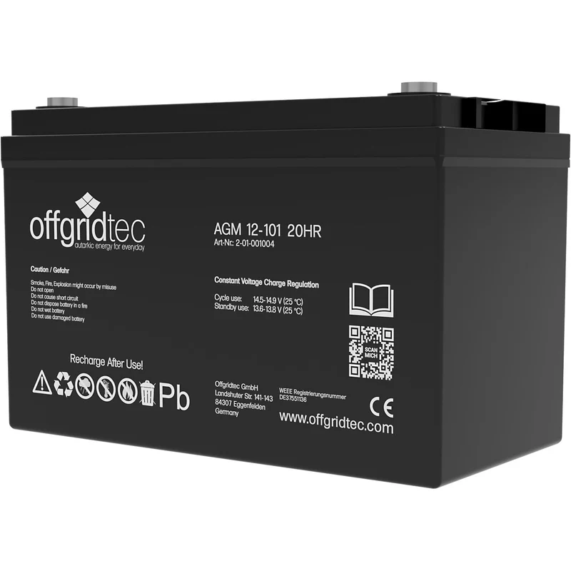 AGM 12V 101Ah 20HR - Solar Batterie Akku Extrem zyklenfest