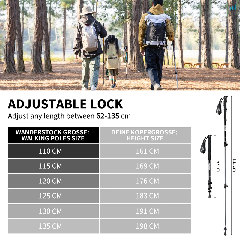 Sunlit™ 3-Section Aluminum Trekking Poles