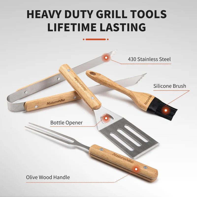 4-Piece Barbecue Tool Set