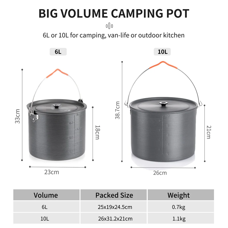 Aluminum Alloy Hanging Pot 10L