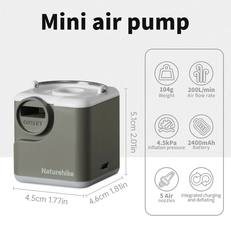 Wind-air™ Compact Rechargeable Multi-Function Air Pump