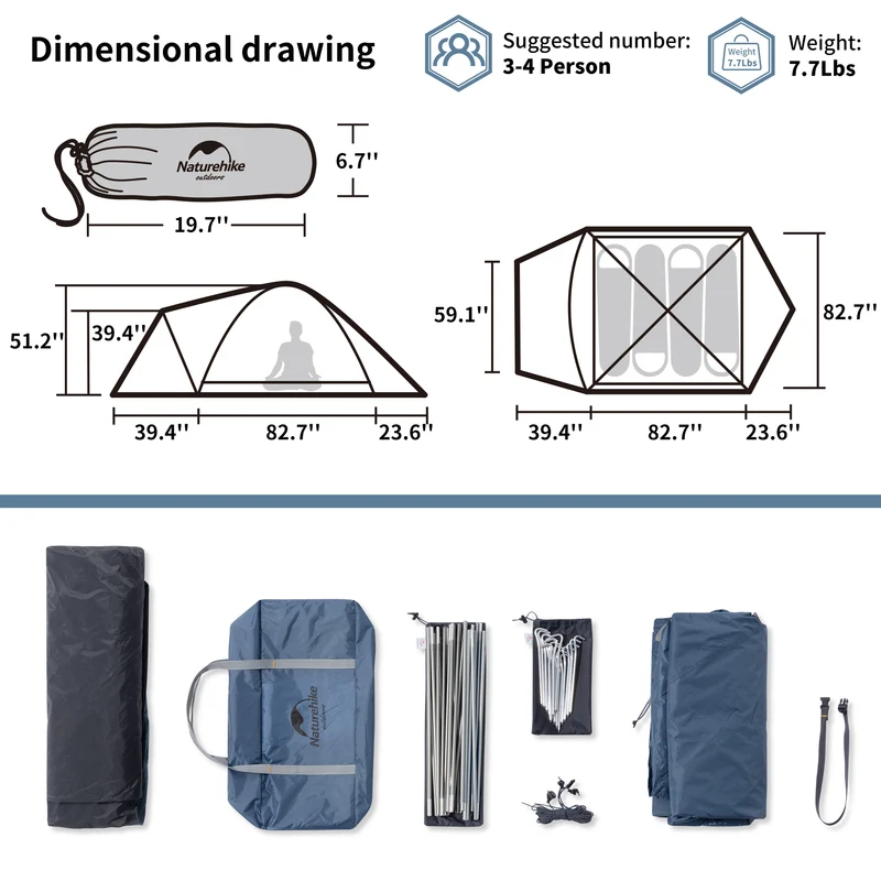 P-PLUS™ 3 Person backpacking Tent