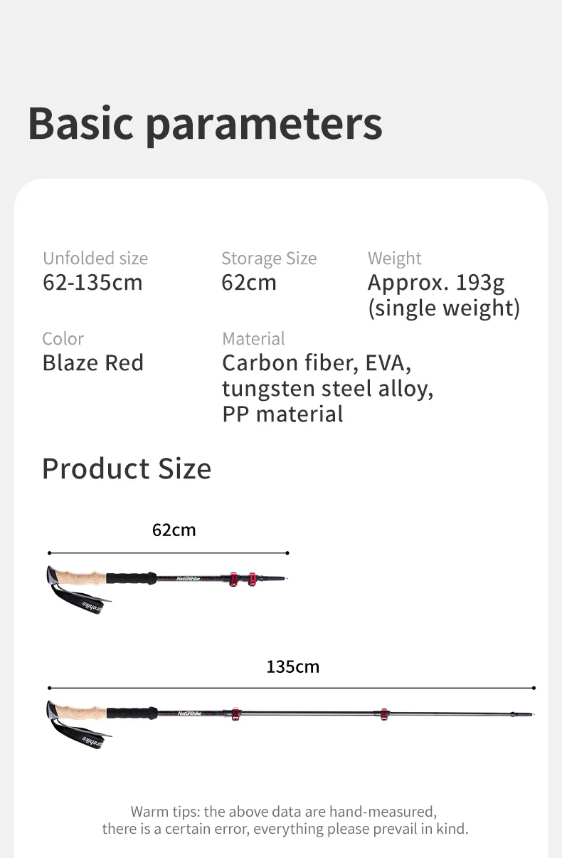 Far Wind™ Three-section Telescopic Carbon Trekking Pole