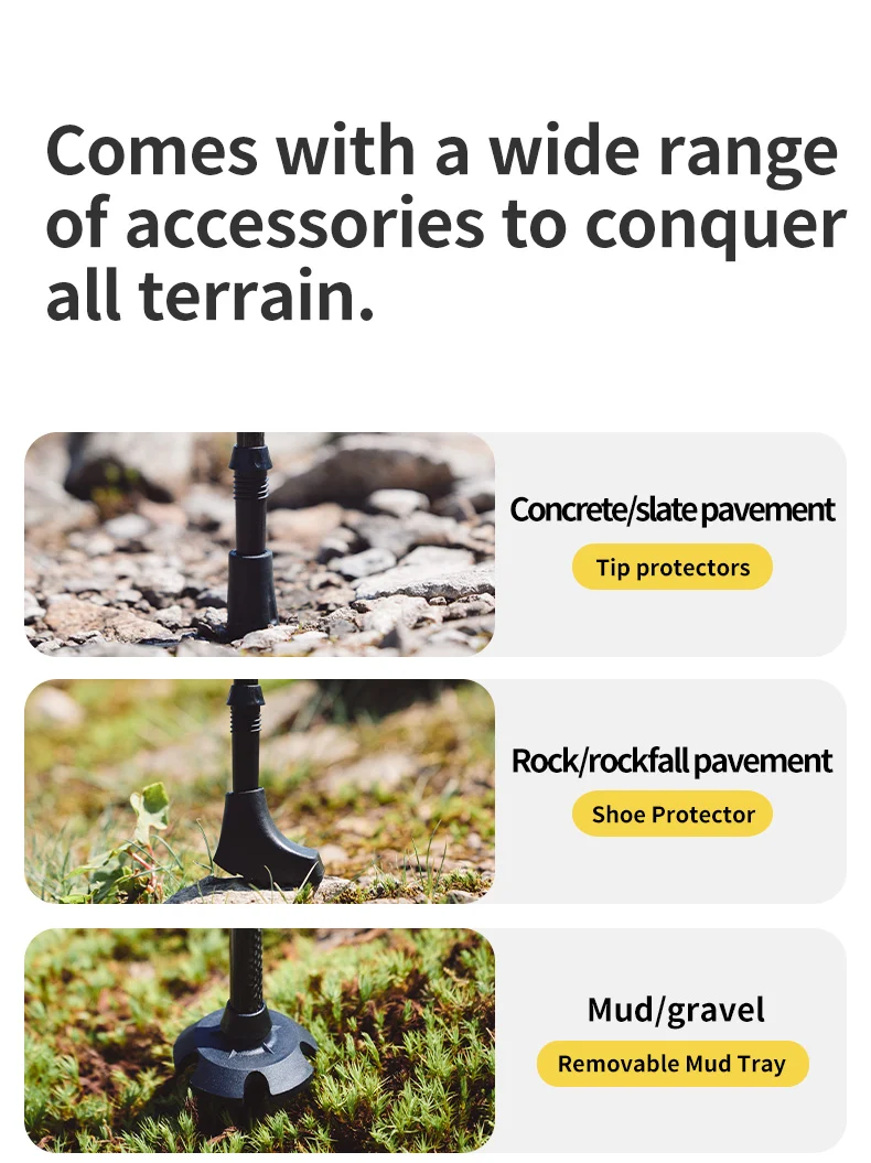 Far Wind™ Three-section Telescopic Carbon Trekking Pole