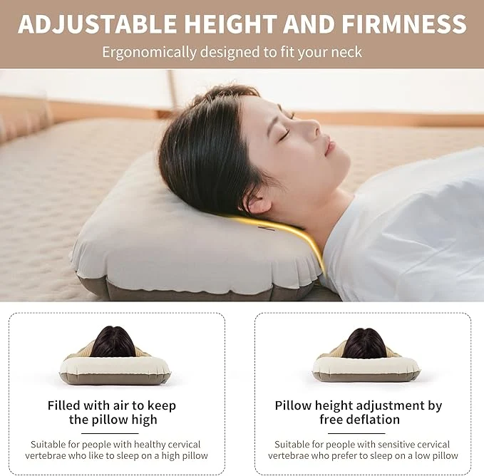 YuGu™ Hybrid Foam-Inflatable Camping Pillow
