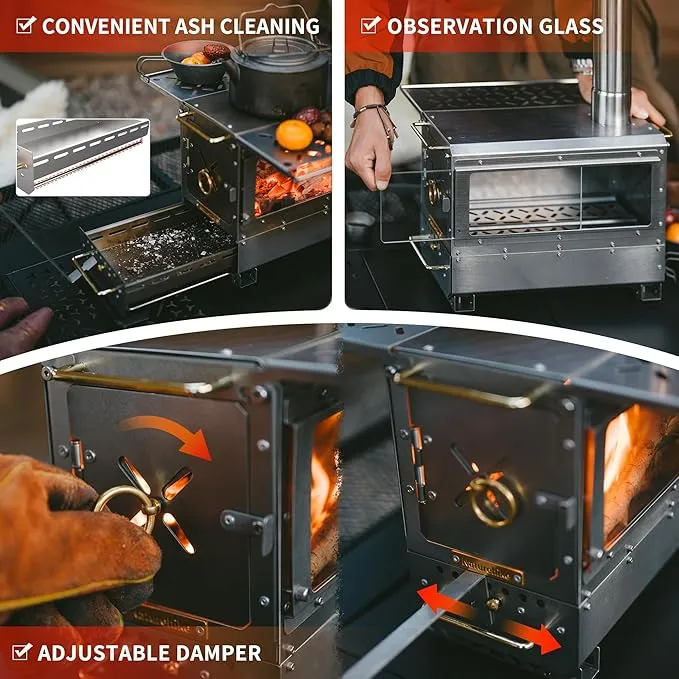 Icefield™ Tabletop Wood-Burning Stove with Chimney