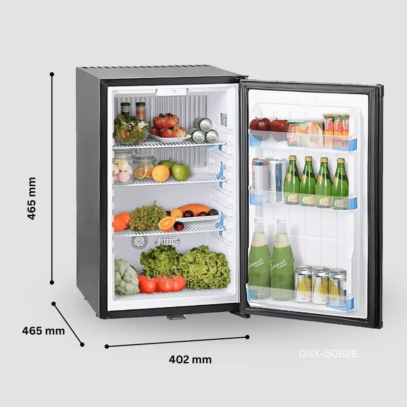 Smad Compact Absorption Fridge 50L – Spacious Capacity, Silent Operation, With Lock – 12V DC / 230V AC – For Truck, Cabin, Office, Static Camping, Outdoor Use – 0–10°C