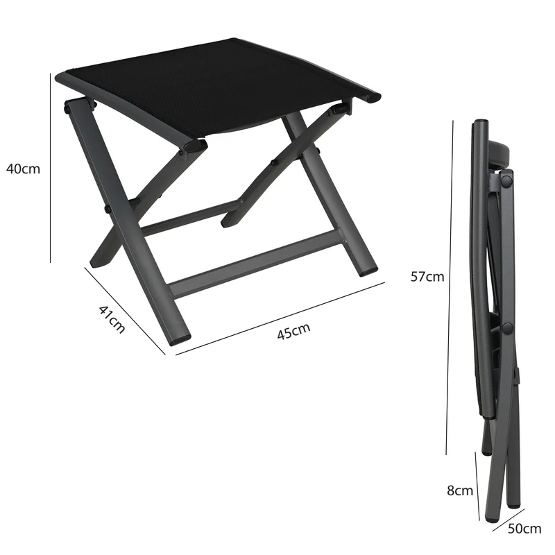 Grand patio Gartenhocker, Klapphocker aus Aluminium und Textilene
