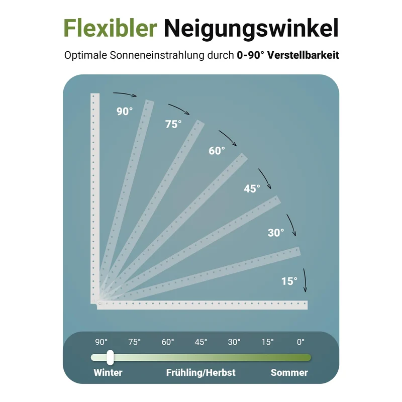 SolarXon Solarmodul Halterung MB1-118, Aluminium, 118 cm, 0–90°