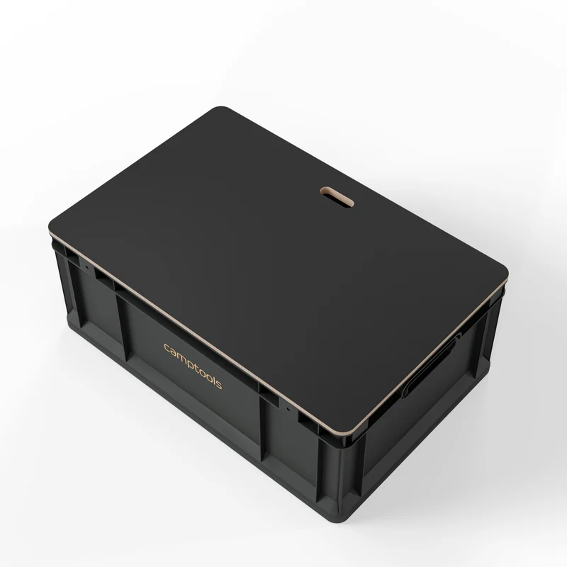 Eurobox Anthrazit mit Deckel im Set in verschiedenen Größen aus Recyclingkunststoff