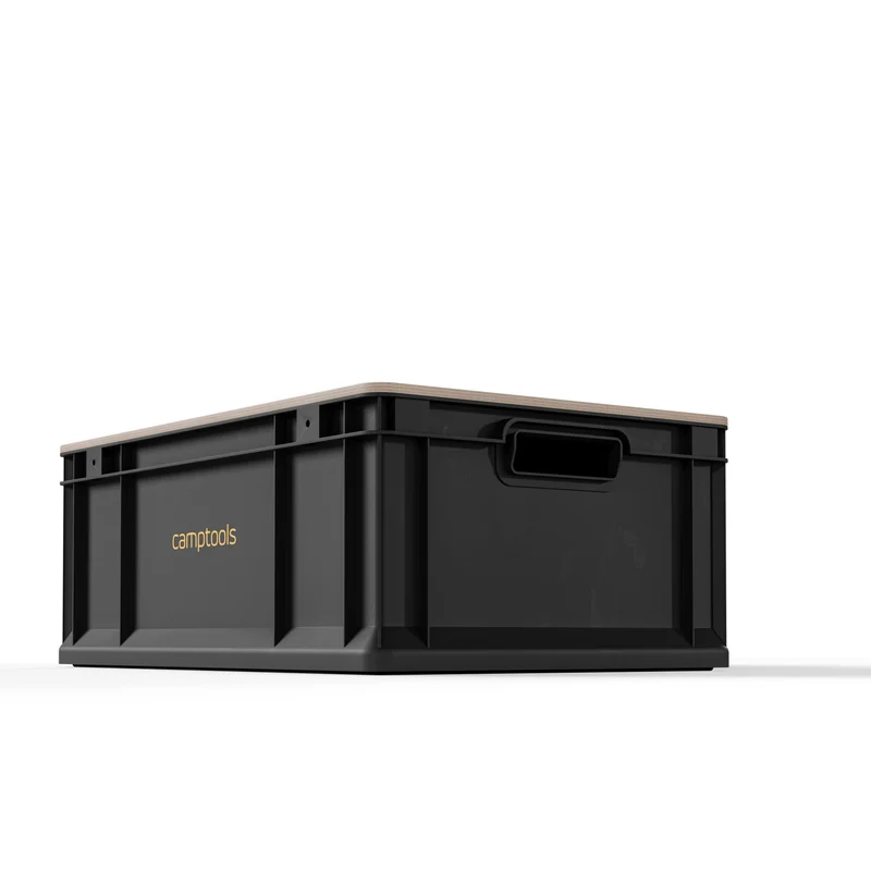 Eurobox Anthrazit mit Deckel im Set in verschiedenen Größen aus Recyclingkunststoff