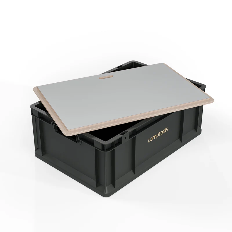 Eurobox Anthrazit mit Deckel im Set in verschiedenen Größen aus Recyclingkunststoff