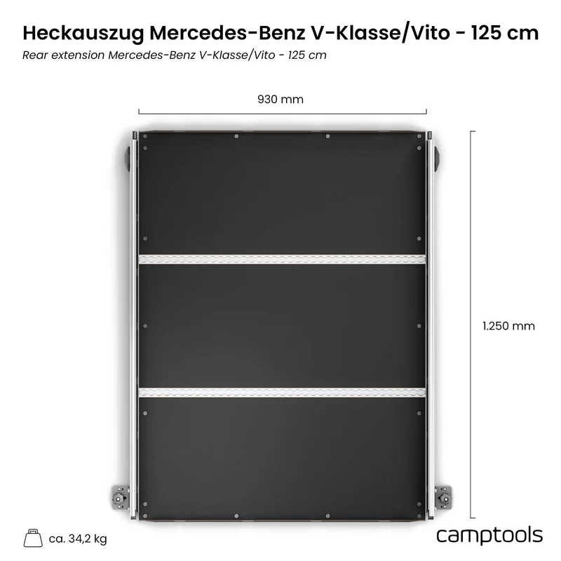 Heckauszug für Mercedes Viano W639 mit Bodenschiene