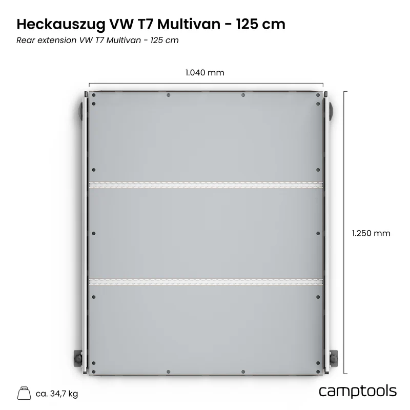 Heckauszug für VW T7 Multivan und California Beach (6/7-Sitzer)