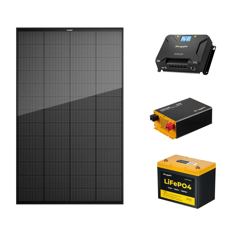 BougeRV 12V 200W ShadePower Rigid Solar System Kit