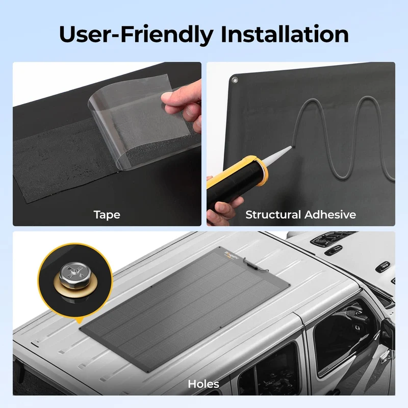BougeRV Arch Pro 200W ShadePower N-Type Flexible Solar Panel With Tape