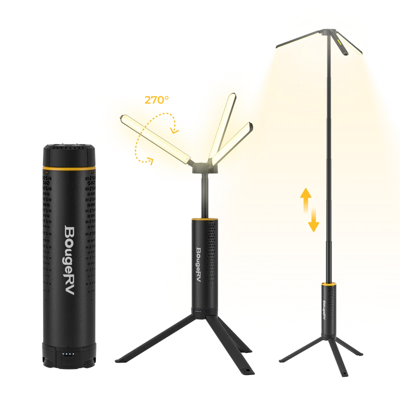BougeRV New T1 Portable Rechargeable Camping Light (Silver)