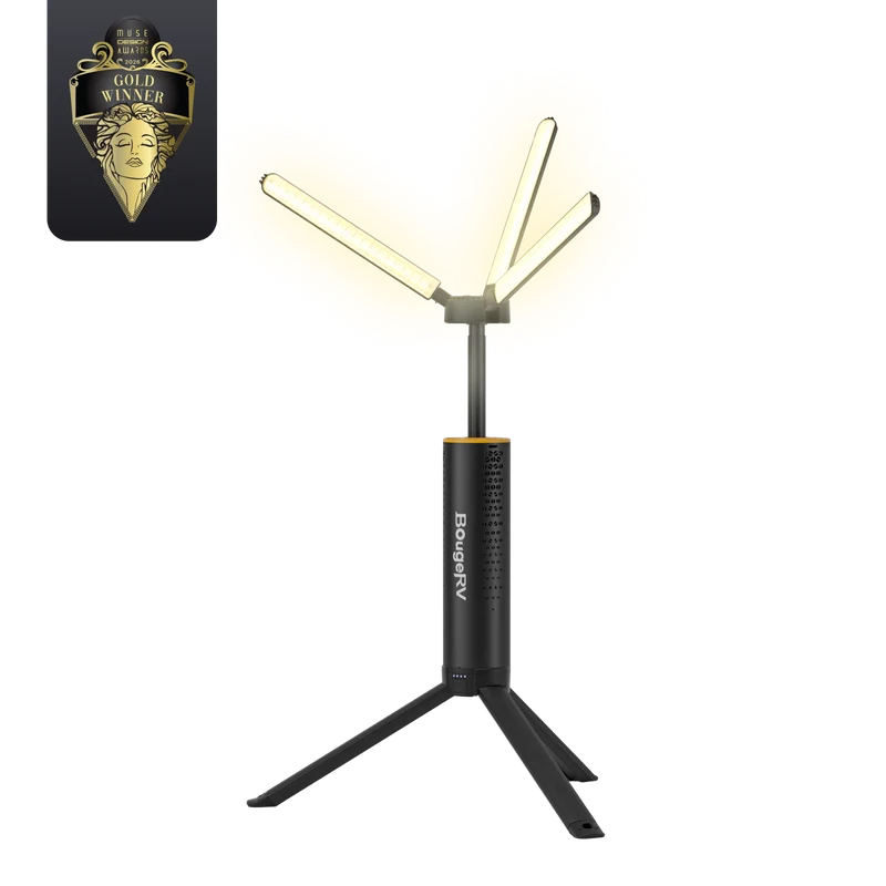 BougeRV New T1 Portable Telescopic Camping Light 15600mAh Rechargeable Lantern