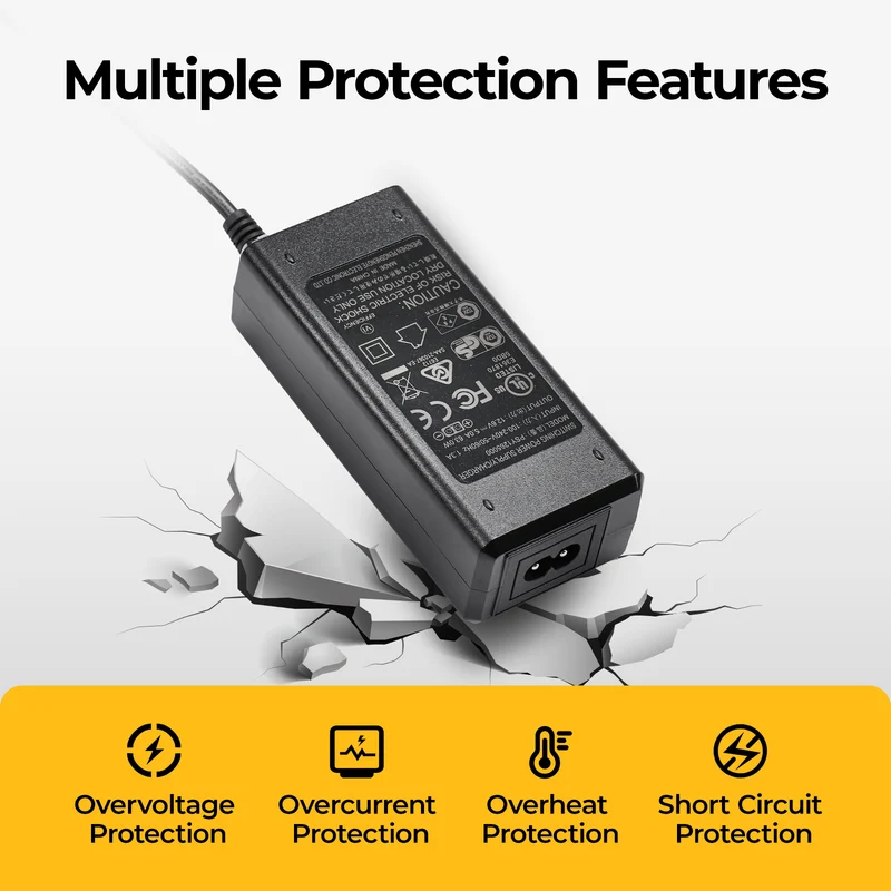 BougeRV New 63W AC Power Cord for 240Wh Detachable Battery and 266Wh Power Supply