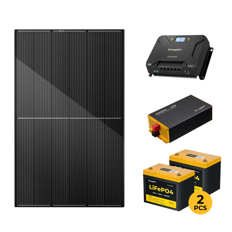 BougeRV 12V 400W Premium TOPCon Rigid Solar System Kit