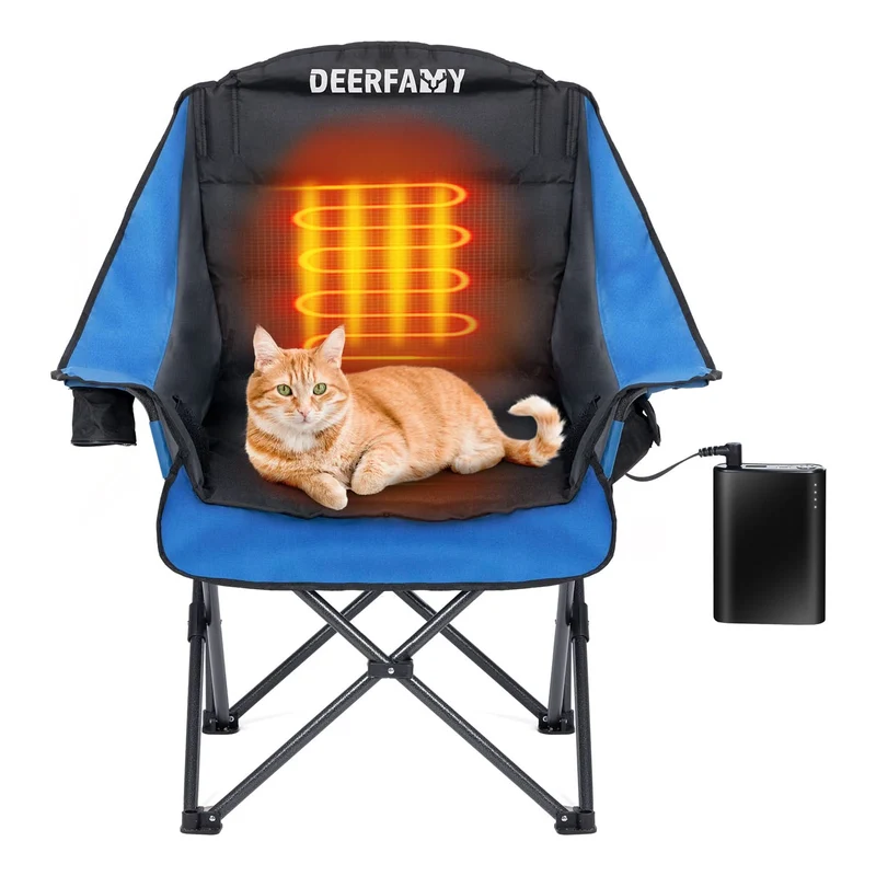 DEERFAMY Heated Camping Chair with 12V Battery Pack
