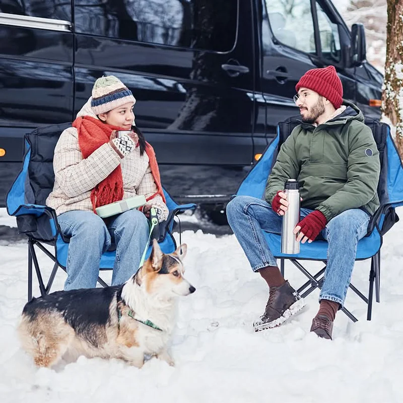 DEERFAMY Heated Camping Chair with 12V Battery Pack