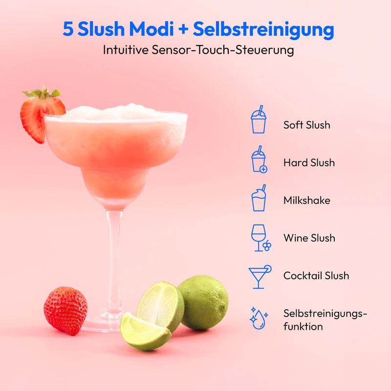 MEDION Slush Maschine MD12090 mit Kompressor und 5 Getränkemodi