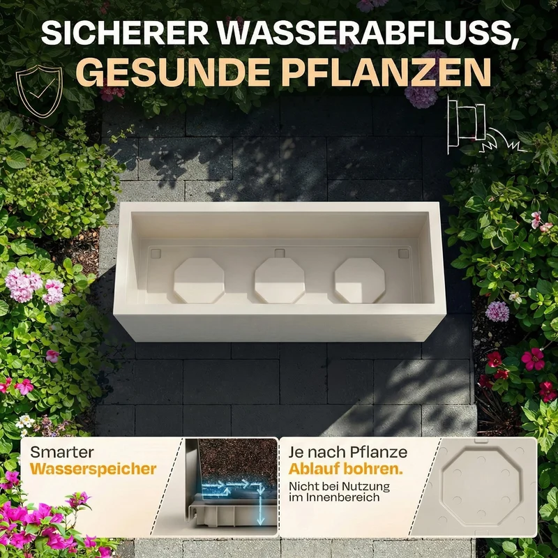Ondis24 Pflanzkübel Vulkano 2er-Set, 50 L, Wasserspeicher, Leinen