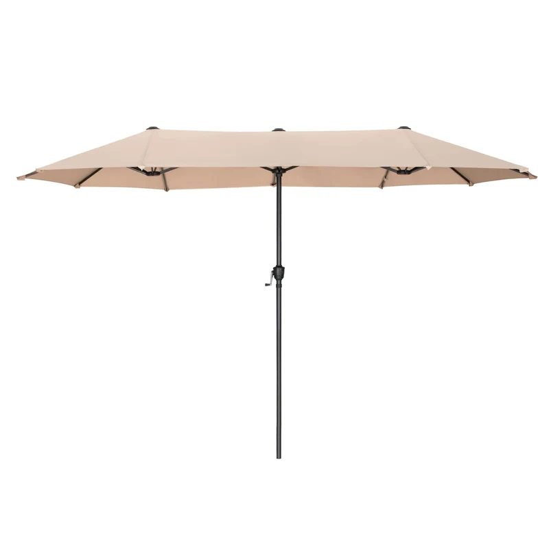 PHI VILLA Sonnenschirm rechteckig 200x380 cm mit Kurbel, beige