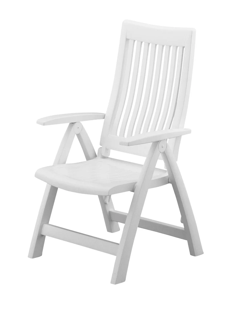 Kettler Hochlehner Gartenstuhl klappbar, verstellbar, weiss