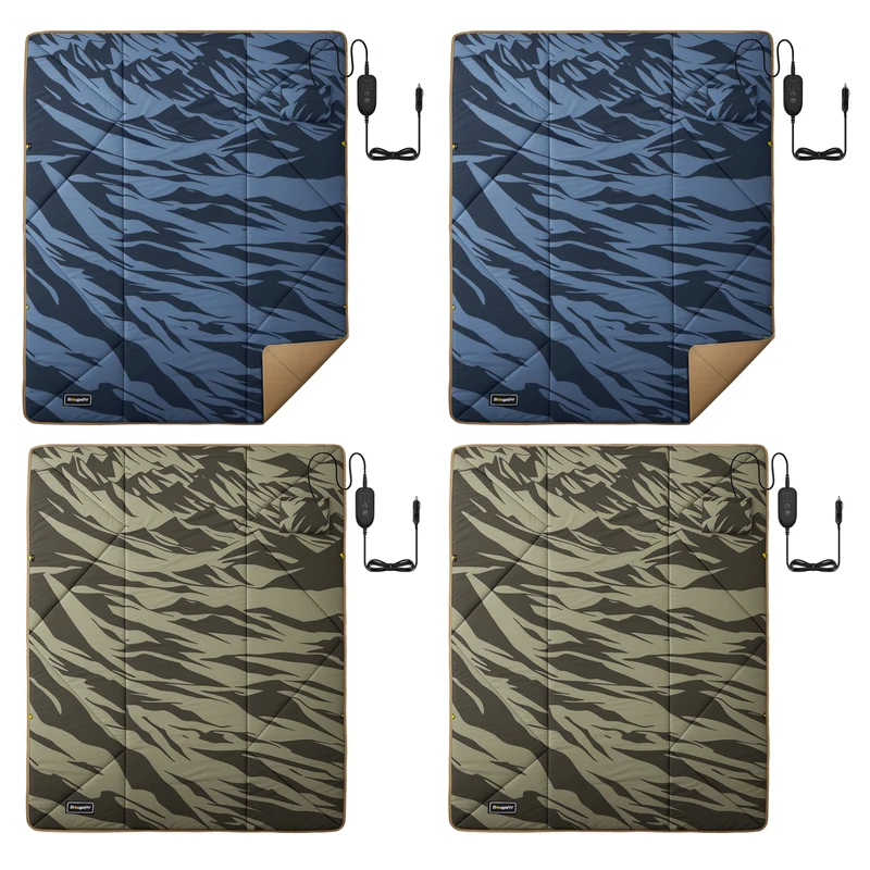BougeRV 12V Portable Heated Blanket (Blue)