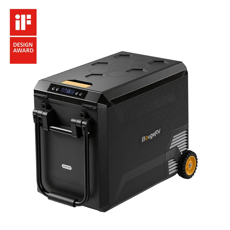 BougeRV New ASPEN S50 12V 50QT Wheeled Portable Fridge with 266Wh Battery