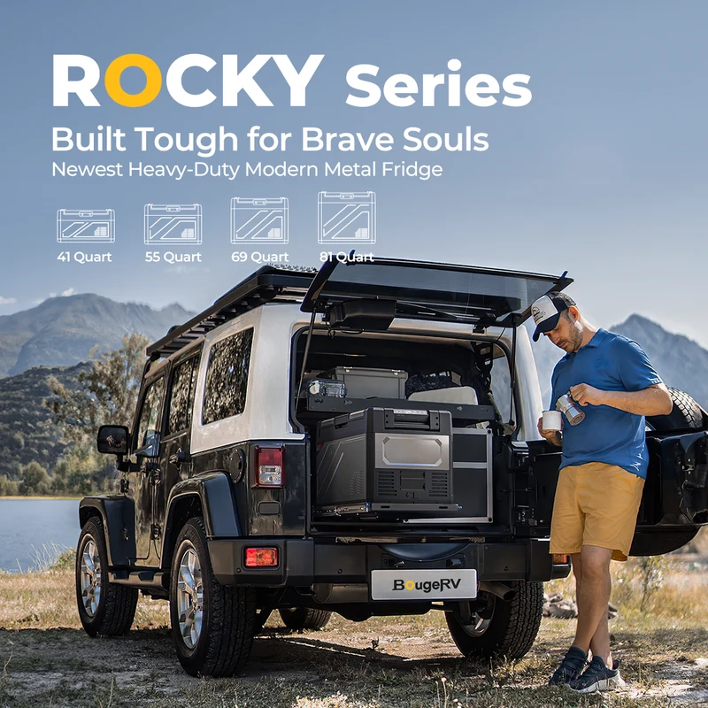BougeRV Rocky V2.0 69QT Dual Zone 12V Portable Fridge